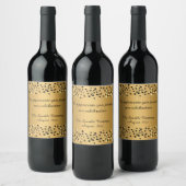 ELEGANT GOLD BLACK LEOPARD  WINE ETIKET (Flessen)