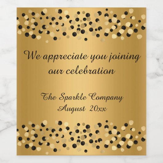 ELEGANT GOLD BLACK LEOPARD WINE ETIKET (Enkel label)