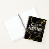 Elegant Gold Black Marble Sketchbook Notitieboek (Binnen)