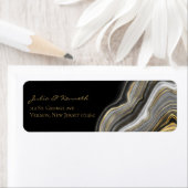 Elegant Gold Black Marble Wedding Return Address L Etiket (Insitu)