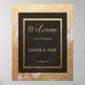 Elegant gold black marble welkomstbruiloft poster (Voorkant)