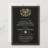 Elegant Gold & Black Masquerade Surprise Party Magnetische Uitnodiging (Voorkant)