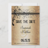 Elegant Gold & Black Medieval Renaissance Wedding Save The Date (Voorkant)
