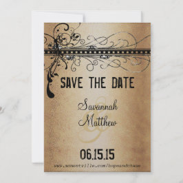 Elegant Gold & Black Medieval Renaissance Wedding Save The Date
