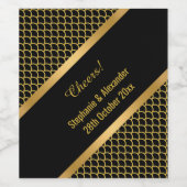 ELEGANT GOLD BLACK MERMAID PATROON  WIJN ETIKET (Enkel label)