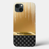 Elegant Gold Black met aangepaste naam Case-Mate iPhone Case (Achterkant)
