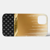 Elegant Gold Black met aangepaste naam Case-Mate iPhone Case (Achterkant (horizontaal))