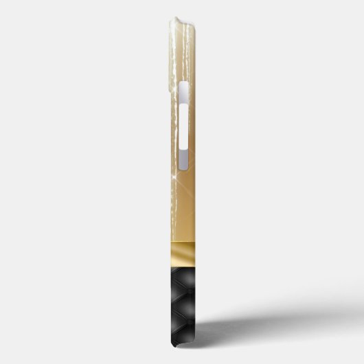 Elegant Gold Black met aangepaste naam Case-Mate iPhone Case (Achterkant / Links)