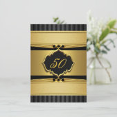 Elegant Gold Black Metal Blithday Party 2 Kaart (Staand voorkant)