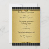 Elegant Gold Black Metal Blithday Party 2 Kaart (Achterkant)