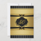 Elegant Gold Black Metal Blithday Party 2 Kaart (Voorkant)