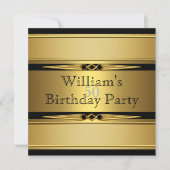 Elegant Gold Black Metal Blithday Party Kaart (Voorkant)