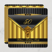 Elegant Gold Black Metal Lock Birthday 2 Kaart (Voorkant / Achterkant)