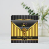 Elegant Gold Black Metal Lock Birthday 2 Kaart (Staand voorkant)