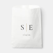 Elegant Gold Black Monogram Weddenschap Bedankzakje (Voorkant)