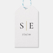 Elegant Gold Black Monogram Weddenschap Cadeaulabel (Voorkant)