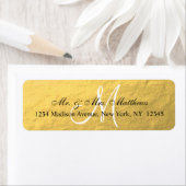 Elegant Gold Black Monogram Weddenschap Etiket (Insitu)