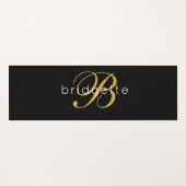 Elegant Gold Black Monogrammed Yoga Mat (Achterkant (horizontaal))