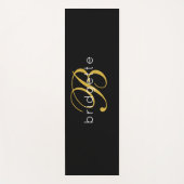 Elegant Gold Black Monogrammed Yoga Mat (Voorkant)