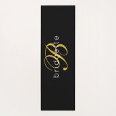 Elegant Gold Black Monogrammed Yoga Mat (Achterkant)