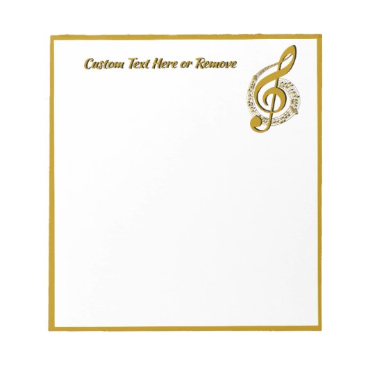 Elegant Gold Black Music Note Specified Personal Notitieblok (Voorkant)