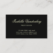 Elegant Gold Black  ornamental Baroque Visitekaartje (Achterkant)