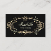 Elegant Gold Black  ornamental Baroque Visitekaartje (Voorkant)