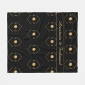 Elegant Gold Black Pattern personaliseert Fleece Deken (Voorkant (Horizontaal))