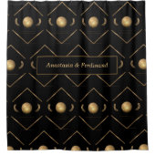 Elegant Gold Black Pattern Personlize Douchegordijn (Voorkant)