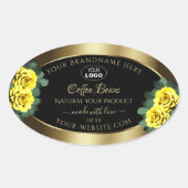 Elegant Gold Black Product Label gele rozen Logo (Voorkant)