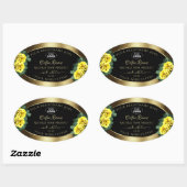 Elegant Gold Black Product Label gele rozen Logo (Vel)
