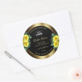Elegant Gold Black Product Label gele rozen Logo (Envelop)