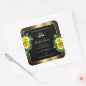 Elegant Gold Black Product Label gele rozen Logo (Envelop)