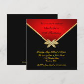 Elegant Gold Black Red Dames in het feest Kaart (Voorkant / Achterkant)