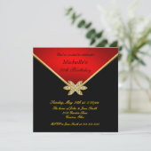 Elegant Gold Black Red Dames in het feest Kaart (Staand voorkant)