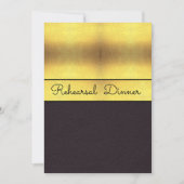 Elegant Gold & Black Rehearsal Dinner Kaart (Voorkant)
