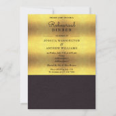 Elegant Gold & Black Rehearsal Dinner Kaart (Achterkant)