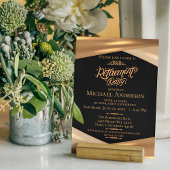 Elegant Gold Black Retirement Party  Kaart