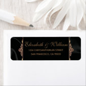 Elegant Gold Black Return Address Label (Insitu)