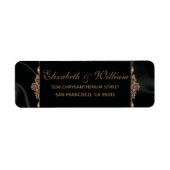 Elegant Gold Black Return Address Label (Voorkant)