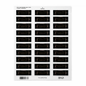 Elegant Gold Black Return Address Label (Full Sheet)
