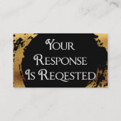Elegant Gold Black RSVP QR Code Response Kaart (Achterkant)