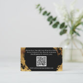 Elegant Gold Black RSVP QR Code Response Kaart (Staand voorkant)
