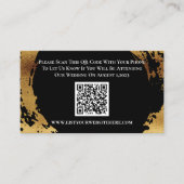 Elegant Gold Black RSVP QR Code Response Kaart (Voorkant)