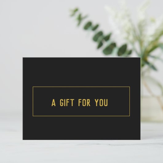 Elegant Gold Black Salon Beauty Gift Certificate (Staand voorkant)