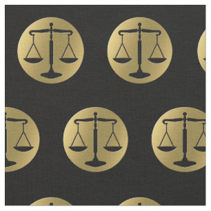 Elegant Gold Black Scales of Justice Advocaat Stof