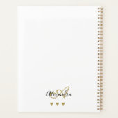Elegant Gold Black Script Initiaal Naam Monogram Planner (Achterkant)