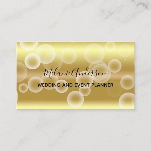 Elegant Gold Black Script Visitekaartje (Voorkant)