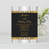 Elegant Gold Black Silver Silk Diamond Birthday Kaart (Staand voorkant)