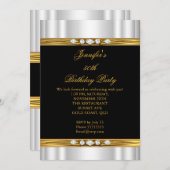 Elegant Gold Black Silver Silk Diamond Birthday Kaart (Voorkant / Achterkant)